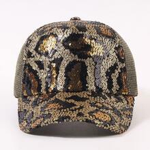 Everyday Comfortable Mesh Breathable Baseball Cap, Cool Casual Hat, Truck Driver's Hat, Leopard Print Versatile Sports Baseball Cap - 金色 - 查看 1