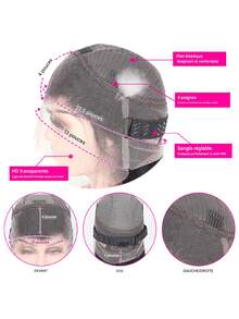 bling hair Jarin Hair Brasilianisches Remy-Menschenhaar, 360-Grad-Vollspitze, glatt, transparent, Schweizer Spitze, günstige Perücken für Frauen - Natural Black - Übersicht 8