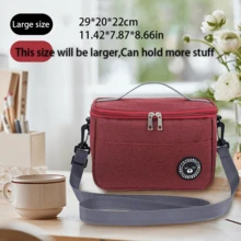 1pc Lunch Bag For Women Men, Single Layer/Double Layer Lunch Box - Leakproof Insulated Soft Large Lunch Cooler Bag - Reusable Lunch Box For Office Work School Picnic Beach(Use After Ventilation)