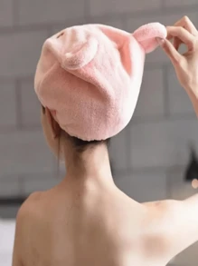 1pc,Cute Ultra-Soft, Cartoon Bear Hair Drying Cap – Hair Drying Cap, Cartoon Hair Drying Cap, Hat, Bath Cap, Dorm Essentials, Bathroom Essentials, Household Essentials, Ultra-Fine Fiber Absorbent Quick-Dry Towel, Bath Cap, Hair Wrapping Cloth, Elastic Edge. Perfect For Kids, Students, And Anyone Who Loves Cute Bathroom Gear. A Lovely Little Gift For Christmas, Thanksgiving, Or As A Sweet Stocking Stuffer.