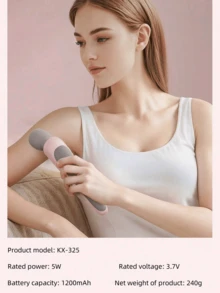 无线全身振动按摩器，硅胶按摩头，适用于颈部、背部、肩部、腰部、腿部和足部，女性专用按摩工具，适合作为节日礼物 - 彩色 - 查看 4