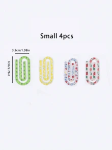 8pcs Creative Tie-Dye Fruit & Animal Acrylic Paper Clips, Bookmarks, Notebook, Memo Holders,School Supplies,Back To School - Multicolor - View 15
