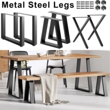 Lislark 2PCS Industrial Metal Table Legs Dining Bench Coffee Desk Furniture Stand Frame - X-shaped 50*70cm - View 3