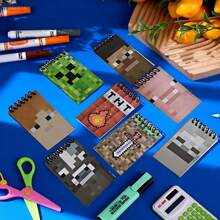 Microsoft 8PCs  Officially Licensed  Game Peripherals TNT Multicolor Pocket Miner Style Fuzzy Powder Pig Spinning Coil Notebook Mini Notebook Mini Birthday Party Notepad Themed Notebook