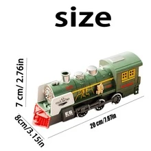 1件儿童仿真复古蒸汽烟雾火车喷水玩具小火车儿童声光全向 - 彩色 - 查看 7