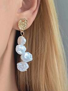 1 对时尚精致巴洛克风格个性化吊坠耳环，适合女性聚会/商务珠宝 - 彩色 - 查看 3