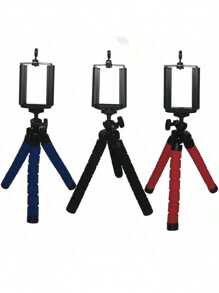 1pc Octopus Mobile Phone Holder, Casual Clip Mobile Phone Tripod, Portable And Flexible Tripod, Outdoor Video Recording Mobile Phone Tripod Black, Suitable For IPhone Android Mobile Phone Compact Digital Camera Sports Camera Black