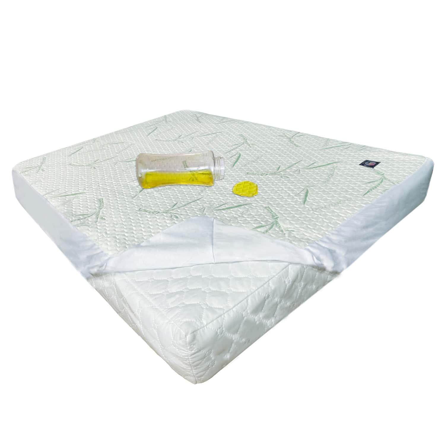 DORM COLCHONES Protector de Cuna Cubre colchón (50x90) Impermeable para Colecho bebé, 100% Bambú Transpirable 18 Certificaciones Internacionales by Colchones Dorm - Verde Oliva - Ver 1