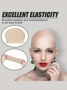 1 件逼真秃头帽 - 乳胶模拟假发帽，适合男女，适合派对、恶作剧、角色扮演和舞台表演，轻巧舒适，完美的生日和活动礼物，万圣节恶作剧配件