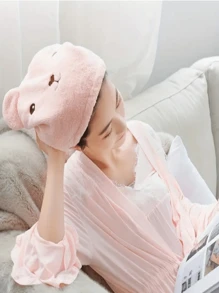 1pc,Cute Ultra-Soft, Cartoon Bear Hair Drying Cap – Hair Drying Cap, Cartoon Hair Drying Cap, Hat, Bath Cap, Dorm Essentials, Bathroom Essentials, Household Essentials, Ultra-Fine Fiber Absorbent Quick-Dry Towel, Bath Cap, Hair Wrapping Cloth, Elastic Edge. Perfect For Kids, Students, And Anyone Who Loves Cute Bathroom Gear. A Lovely Little Gift For Christmas, Thanksgiving, Or As A Sweet Stocking Stuffer.