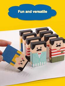 1/3/24pcs Creative Funny Bald Guy Novelty Erasers, Student Rewards Gifts For Children's Day, Christmas, Amusing Office Supplies For Late Night Studying,For School Supplies,Back To School - Multicolor - View 1