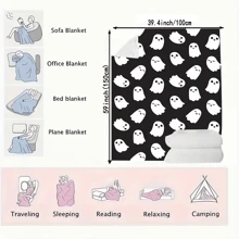 Halloween Cute Ghost Blanket Gifts For Halloween Cute Ghost Lover For Adult,Halloween Cute Ghost Fannel Fleece Throw Blanket Super Soft Throws Blanket For Bed Couch Sofa