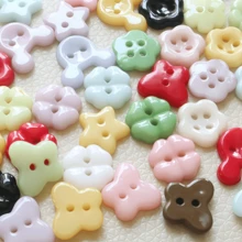 20/30/50 piezas Botones pequeños con diseño de flores de dos ojos con apariencia cerámica y brillo, botones decorativos para camisa, chaqueta, costura a mano, accesorios DIY de aplicación - Multicolor - Ver 5