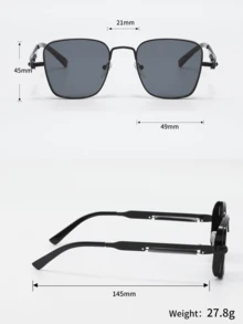 复古蒸汽朋克风格男士金属方形时尚眼镜，时尚精致，轻巧便携，完美展现独特风格。无论是节日还是特殊场合，都是绝佳之选。