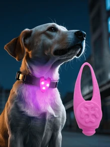1 件 LED 宠物手电筒吊坠项圈，防水狗项圈灯，适合户外散步，硅胶 LED 狗项圈狗牌灯，适合夜间装饰，含电池