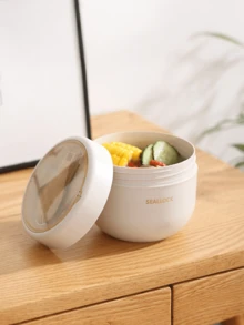 800毫升/600毫升保温汤杯、午餐盒，采用双层不锈钢和聚丙烯材料制成，便携式食品容器，带叉，适用于微波炉加热，可保温热饮（适用于燕麦片、粥、咖啡、牛奶、豆浆） - 彩色 - 查看 6