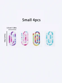8pcs Creative Tie-Dye Fruit & Animal Acrylic Paper Clips, Bookmarks, Notebook, Memo Holders,School Supplies,Back To School - Multicolor - View 16