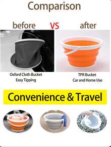 1pc Foldable Water Bucket, Portable Outdoor Travel Home Use Small Water Bucket, Fishing Bucket, Plastic Foot Washing Bucket, Soaking Bucket, Car Washing Bucket, Dorm Carry Bucket, Round Shape Water Bucket, Practical & Stylish, Space-Saving, Multi-Functional Folding Bucket - Multicolor - View 5