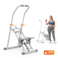 MERACH Máquina escaladora vertical de nueva versión para entrenamiento de cuerpo completo, escaladora de escaleras para gimnasio en casa, escaladora de ejercicios cardiovasculares plegable y compacta con rango de paso extendido, manillar y pedales ajustables. - Blanco - Ver 1