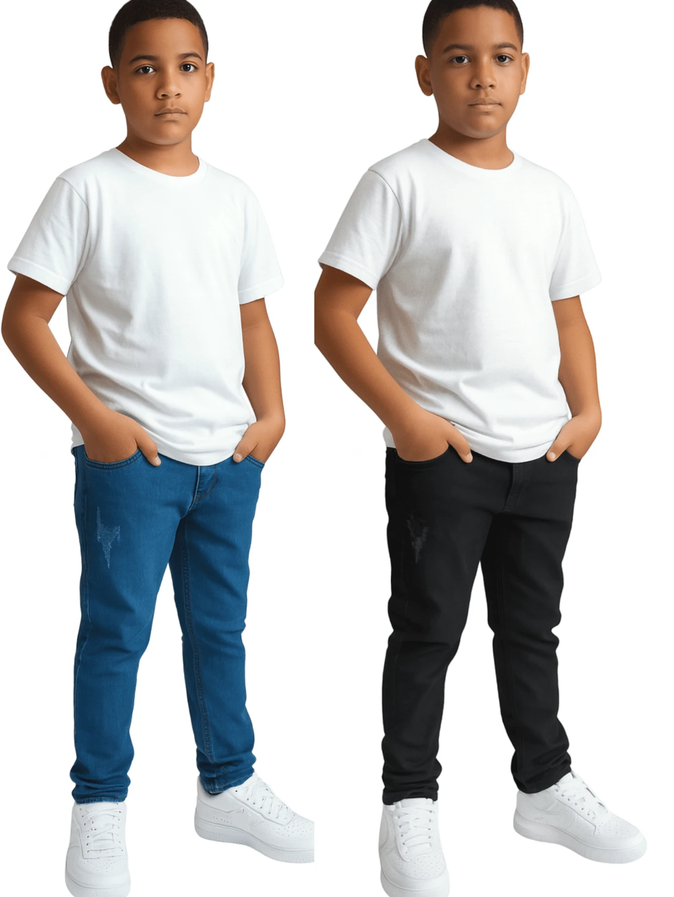 Kit 2 calças masculinas jeans infantil e juvenil do 10 ao 16 lançamento