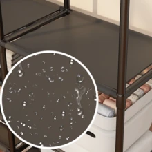 Folding Wardrobe Portable Wardrobe Double Couple - màu đen - Xem 2