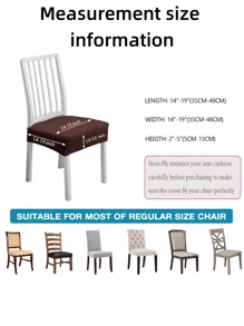 6pcs Dining Chair Cover, T-Shaped Long Grid Jacquard Chair Cover, Detachable And Washable Furniture Protection Cover, Dining Table Chair Cover, Household Cover, Home Chair Cushion Cover, Suitable For Decoration In Restaurants, Living Rooms, Bedrooms, Offices, And Hotels