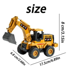 1件儿童合金挖掘机，儿童玩具，男孩惯性玩具车，婴儿玩具 - 彩色 - 查看 7