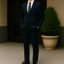 Men's Slim Fit Business Suit – Modern Elegance In 2 Pieces - View 1