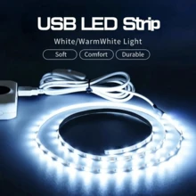 USB Powered LED Strip Lights Warm/White 5V Lights For Indoor Bedroom Home Decor Living Room, Cabinets, Mirrors, Halloween, Christmas, Wedding Decorations