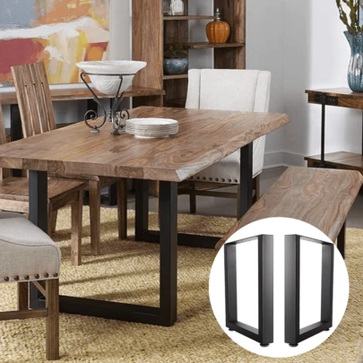Lislark 2PCS Industrial Metal Table Legs Dining Bench Coffee Desk Furniture Stand Frame