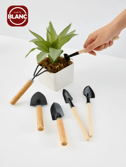 3pcs Gardening Tool Set With Wooden Handles - Metal Trowel, Shovel And Fork - Perfect For Gardening And Potting, Soil Cultivation | Rustic Garden Tools | Wooden Handle Tools