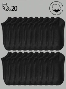 20/10/5/3/1 par de calcetines cortos de algodón para hombre, calcetines invisibles, con diseño antideslizante de doble hilo, blancos, negros, de corte con bucle, suaves y transpirables para el tobillo, adecuados para negocios y ocio, hogar y deportes, estilo universitario, para todas las estaciones, uso diario y uso aleatorio