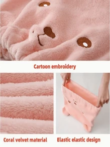 1pc,Cute Ultra-Soft, Cartoon Bear Hair Drying Cap – Hair Drying Cap, Cartoon Hair Drying Cap, Hat, Bath Cap, Dorm Essentials, Bathroom Essentials, Household Essentials, Ultra-Fine Fiber Absorbent Quick-Dry Towel, Bath Cap, Hair Wrapping Cloth, Elastic Edge. Perfect For Kids, Students, And Anyone Who Loves Cute Bathroom Gear. A Lovely Little Gift For Christmas, Thanksgiving, Or As A Sweet Stocking Stuffer.