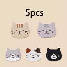 1片/2片/4片/5片猫咪硅胶茶杯垫隔热垫马克杯水杯垫碗防烫防水耐热加厚桌垫猫形茶杯垫支撑垫咖啡饮品