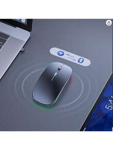Mouse Sem Fio Recarregável B-Max Preto – Ergonômico, Silencioso, 1600 DPI, USB, 10m Alcance - Preto - Visão 8