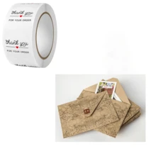 20 piezas/paquete Sobres de papel artesanal con diseño retro impreso, ideal para el regreso a clases - 20 piezas - Ver 10