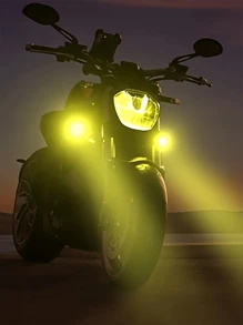 Automotive Work Light Motorcycle LED Dual-Color Mini Lens Headlight Driving Light Fog Light Motorcycle Front Headlight SUV UTV Spotlight, Car Lights, Auto Parts, Automotive Accessories