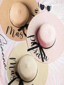 1pc Customized Embroidered Breathable Sun Hat/Visor Hat, Suitable For Outdoor Activities, Fitness, Travel, Bachelorette Party, Bridesmaid Beach Hat, Mother's Day Gift - Multicolor - View 5