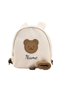 A Custom Bag With A Personalized Name Or Holiday Message. Customize Your Own Backpack, Mini Cartoon Casual Cute Rabbit Tiger Bear Printed Backpack School Bag, You Can Customize Name, Letters, Lucky Numbers, Etc., Very Suitable For School, Dance Class, Travel, Daily Adaptation, Birthday Gifts Friends And Daughters, As Commemorative Gift Meaningful Package, Christmas Gift, New Year Etc. Prints Are Randomly Placed.