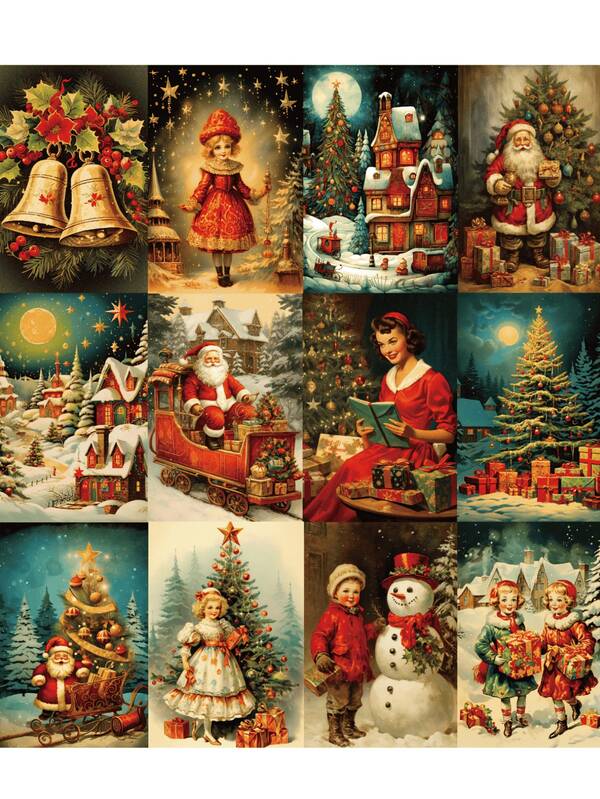 10pcs Christmas Cards Gifts, Suitable For Christmas, Christmas Eve, Warm Gifts For Family And Friends