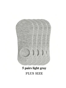 5 paires de chaussettes d'été grande taille pour hommes, chaussettes courtes pour hommes, chaussettes courtes fines, chaussettes invisibles antidérapantes en silicone, chaussettes bateau à bouche peu profonde pour hommes