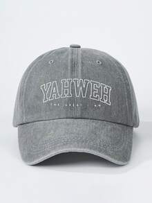 1 件字母 YAHWEH THE GREAT I AM 印花帽，男女通用，户外休闲时尚防晒可调节尺寸棒球帽、卡车司机帽、日常使用的太阳帽 - 彩色 - 查看 3