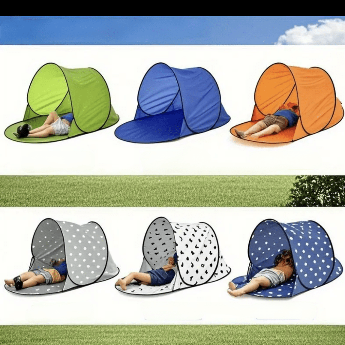Outdoor Portable Automatically Pop Up Beach Tent Shade Sun Shelter UV Protection Camping Tent Useful Tent For Fishing Picnic Automatic Single Layer Leisure Tent Sunscreen Folding Grassland Tent Garden