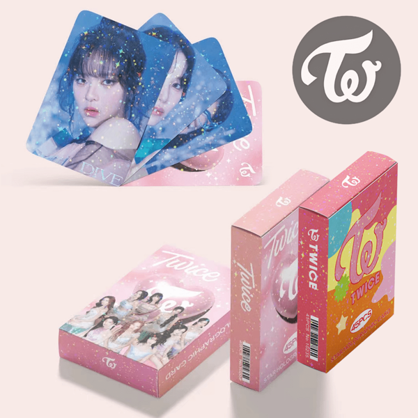 Banpresto Tarjetas estrella KPOP TWICE 45 piezas / 60 piezas + 32 pegatinas / 60 piezas de tarjetas holográficas + 64 pegatinas, colección de Photocards, mercancía de fandom, regalo para el Día de San Valentín