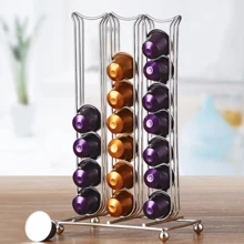 可容纳42粒胶囊咖啡的铁制咖啡展示架。咖啡胶囊配套用具。