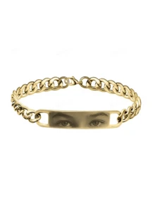 1 chiếc vòng tay ảnh mắt bằng thép không gỉ khắc tên theo yêu cầu, mạ vàng 18K, có thể khắc họ tên hoặc ảnh mắt, vòng tay cá nhân hóa vàng/bạc, chất liệu thép không gỉ, quà tặng cho bạn trai, Giáng sinh, Ngày của Cha, quà tặng cho bạn trai, bạn gái, bố. - Nhiều màu - Xem 12