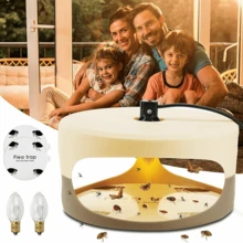 Moth Trap, Pet Household Flying Insect Flea Lamp, Flea Trap, Sticky Trap - White - View 1