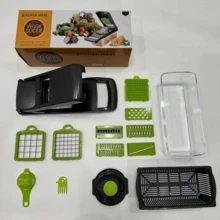 Vegetable Chopper, 16 In 1 Vegetable Chopper, Kitchen Mandoline Slicer 7 Replaceable Stainless Steel Vegetable Cutter, Salad Chopper, Carrot, Garlic And Onion Chopper - Vegetable Cutting - View 13