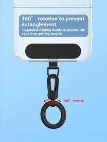 360°旋转不锈钢手机挂绳配件，可拆卸金属环扣钥匙扣，适用于智能手机壳，超薄喷漆夹式手机支架，是送给母亲、家人、朋友的理想生日礼物 - 彩色 - 查看 3