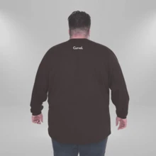 Brooklyn New York Men's Plus Size Long Sleeve T-Shirt 100% Cotton - Rỉ Nâu - Xem 2